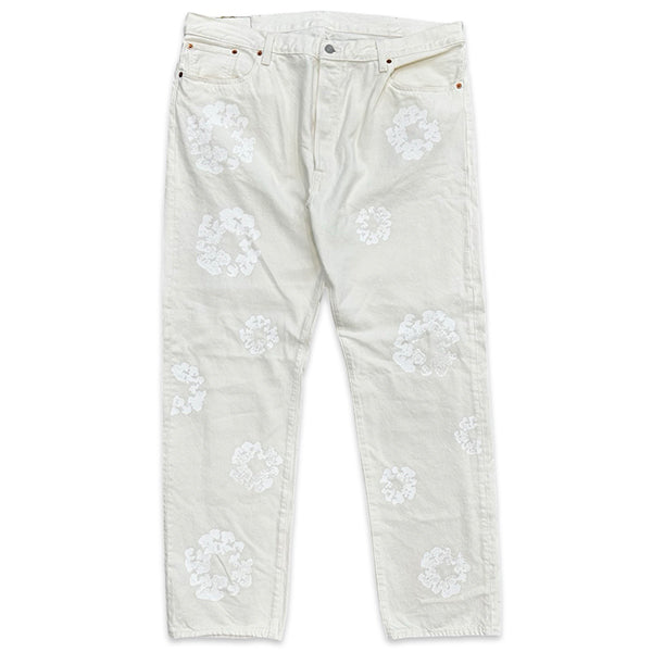 Denim Tears x Levi's 501 Mono Cotton Wreath Jeans White Apparel