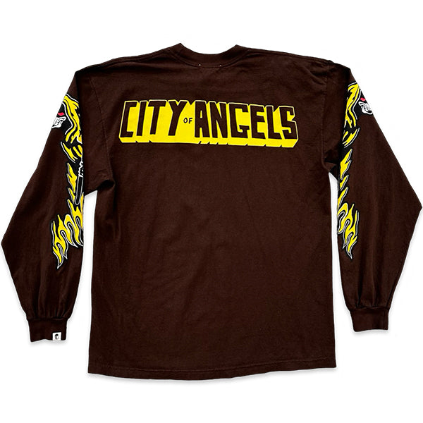 Warren Lotas City of Angels Long Sleeve T-Shirt Brown Apparel