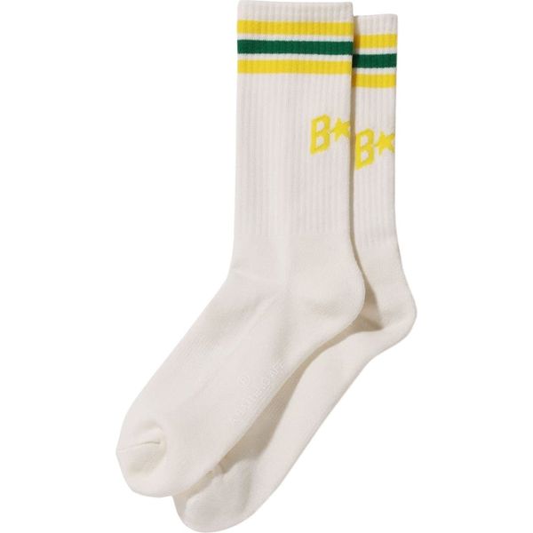 BAPE Sta Line Socks White/Yellow Accessories