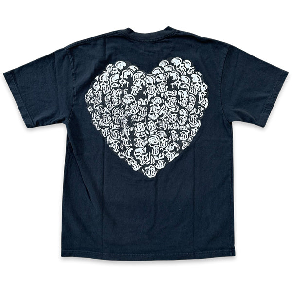Warren Lotas Heart Skull Pile T-Shirt Black Apparel