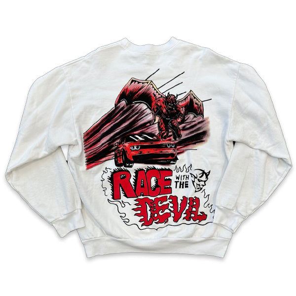 Warren Lotas Race With The Devil Crewneck White Apparel