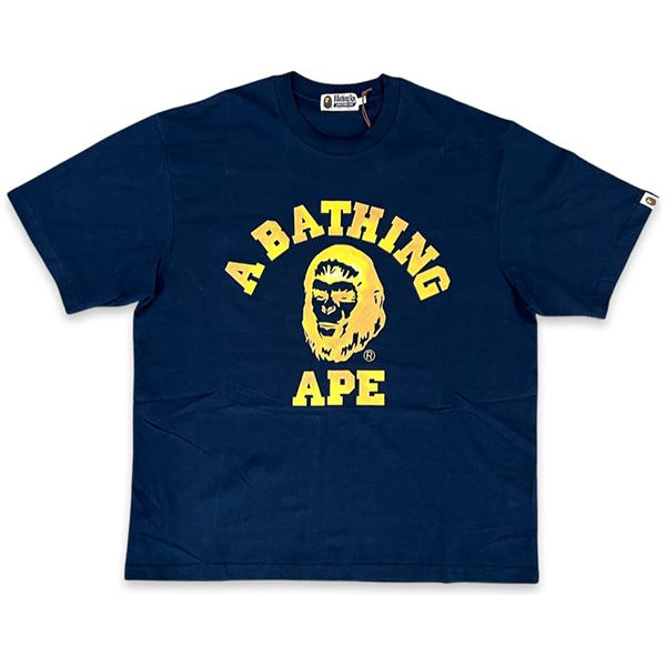 BAPE A Bathing Ape Logo T-shirt Navy Combining elements from various Air bone jordan models