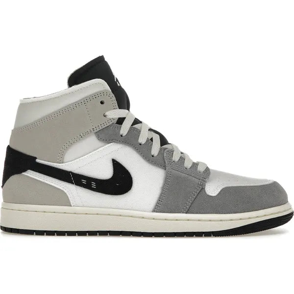 Jordan 1 Mid SE Craft White Cement Grey Black Sneakers