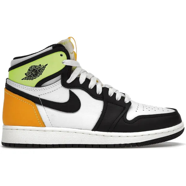 Jordan 1 Retro High White Black Volt University Gold (GS) Sneakers