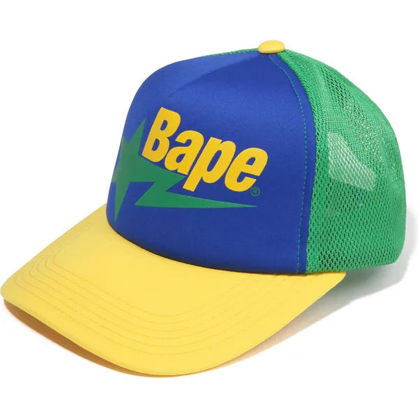 BAPE Sta Mesh Cap Yellow Green Blue Accessories