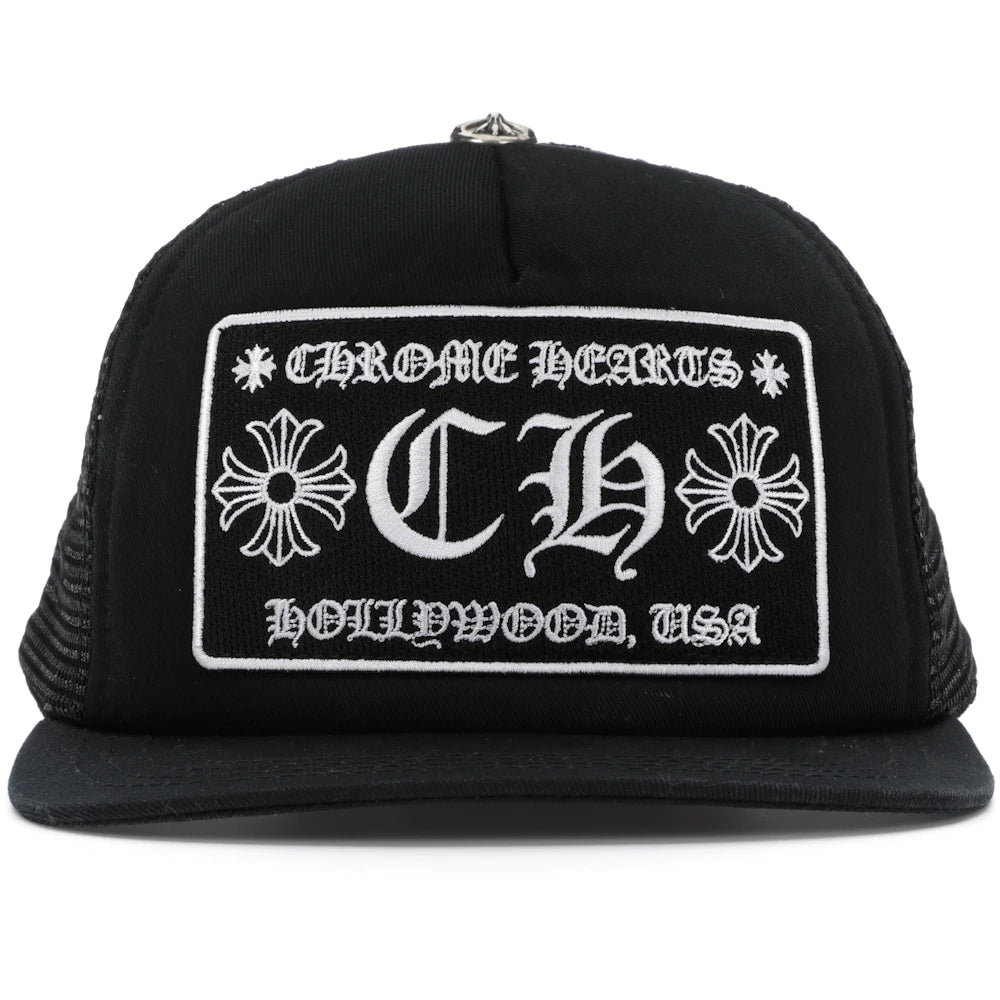 Chrome Hearts CH Hollywood Trucker Hat Black/Black Accessories