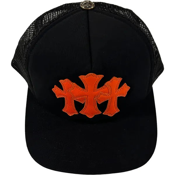 Chrome Hearts St. Barth's Cemetery Exclusive Trucker Hat Black/Orange Accessories