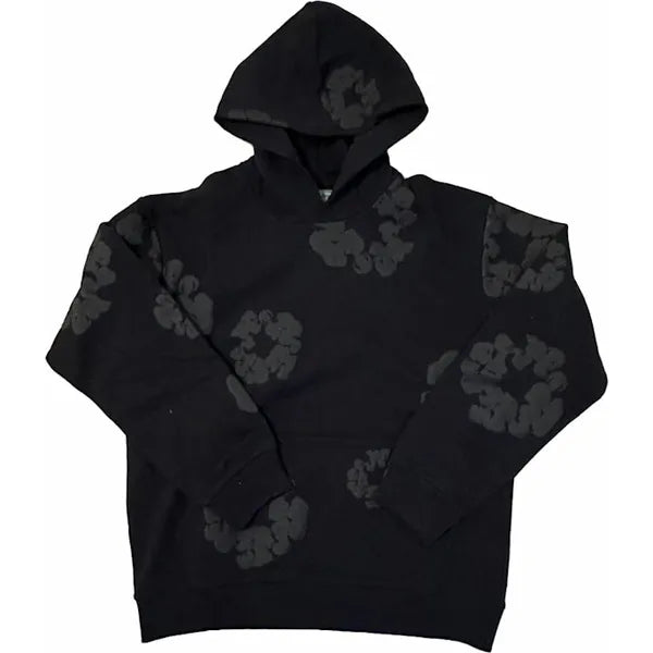 Denim Tears Cotton Wreath Hoodie Black Monochrome Apparel