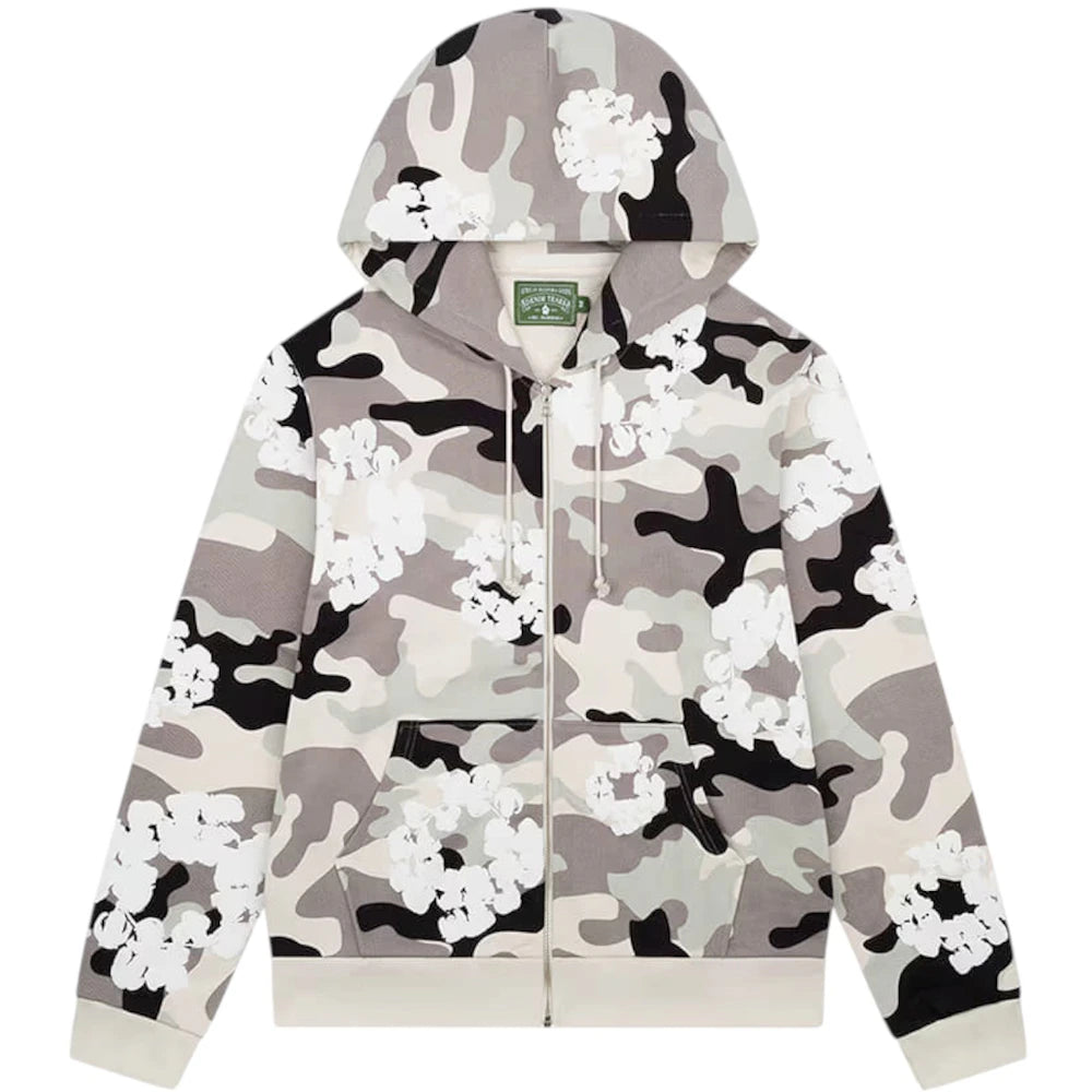 Denim Tears The Cotton Wreath Zip Sweatshirt White Camo Apparel