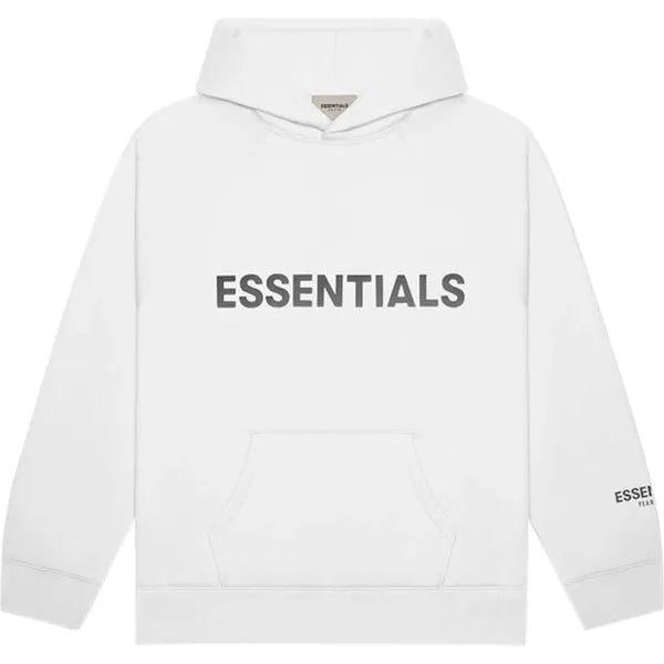 Fear of God Essentials 3D Silicon Applique Pullover Hoodie White Apparel