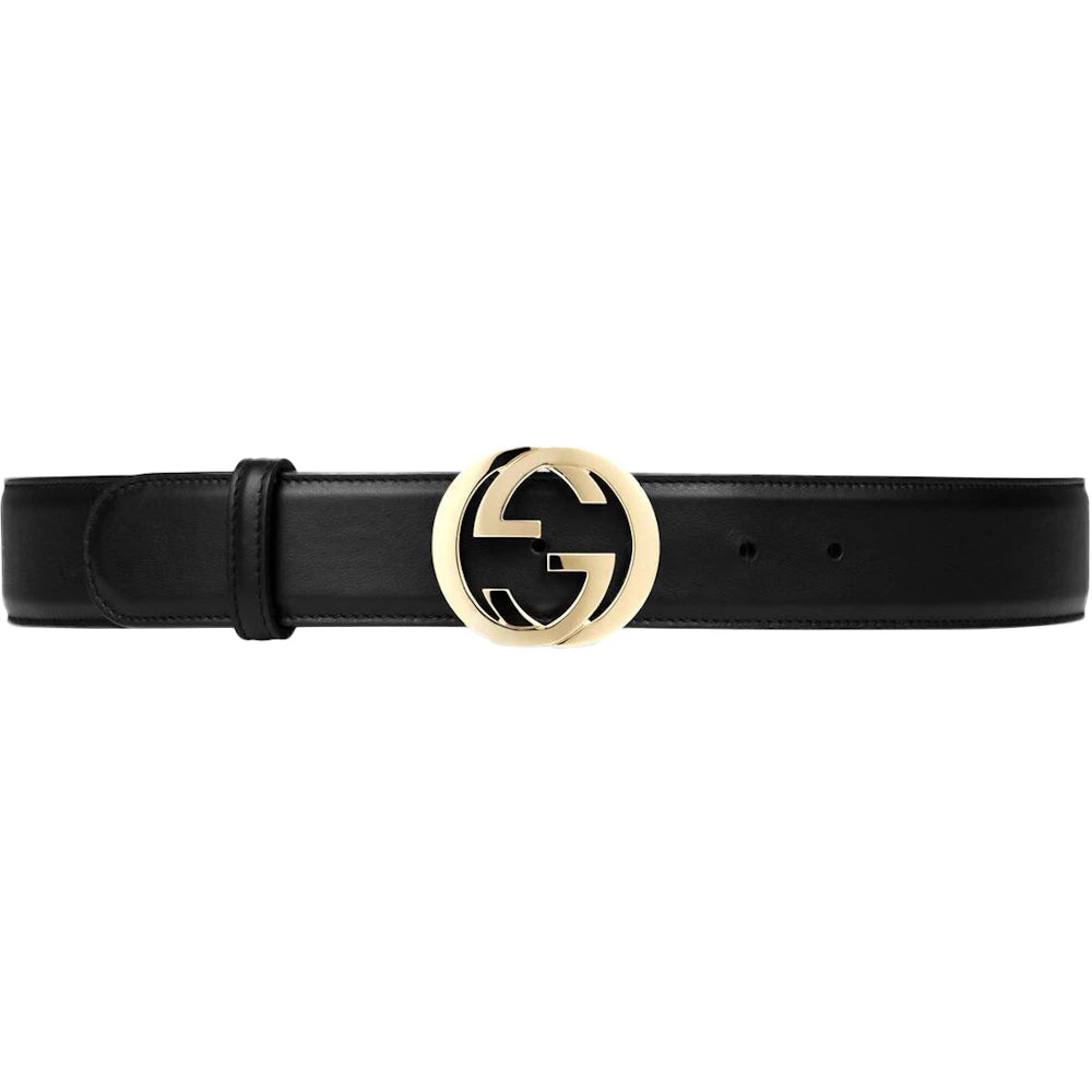 Gucci Interlocking GG Light Gold-tone Belt Black Accessories