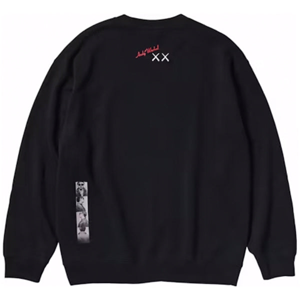 KAWS x Warhol Graphic Sweatshirt Black Sole By Style