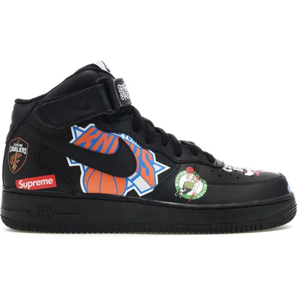 Nike Air Force 1 Mid Supreme NBA Black Sneakers