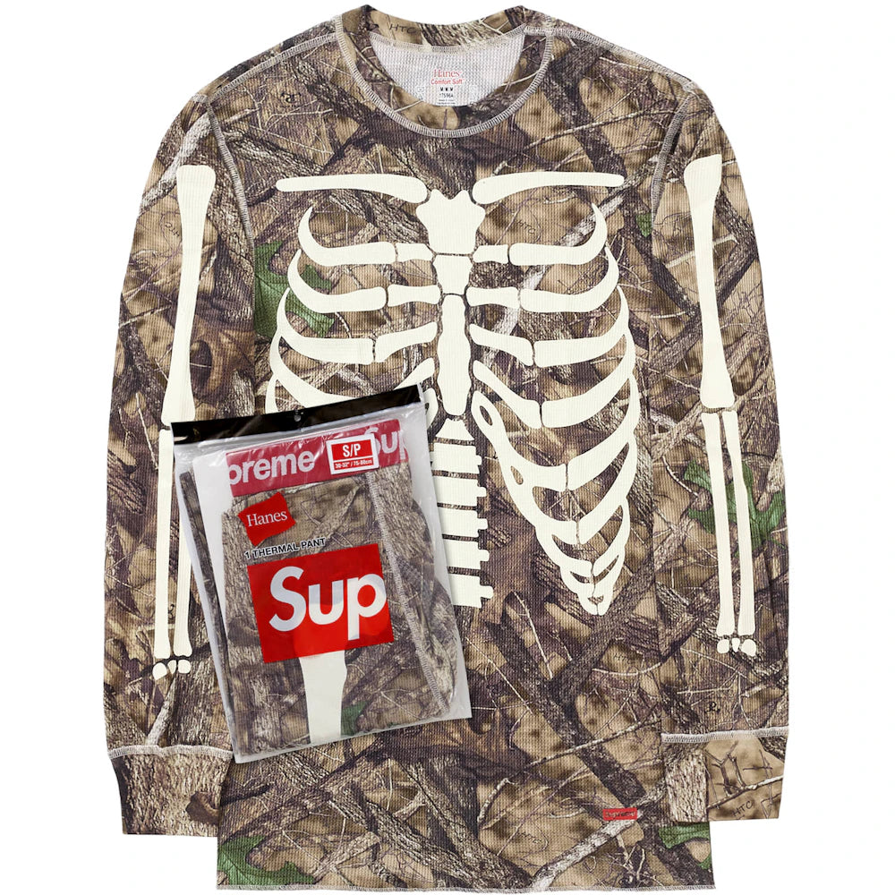 Supreme Hanes Bones Thermal Crew 1 Pack Woodland Camo Apparel