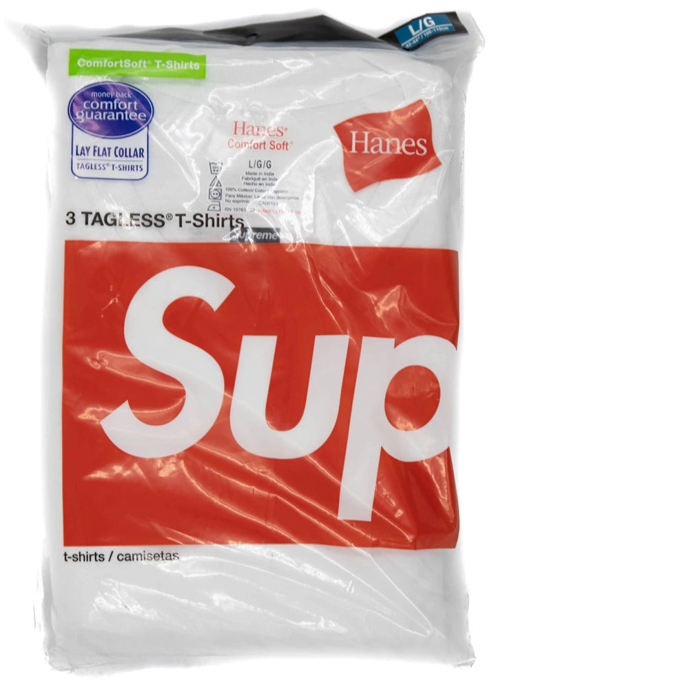 Supreme Hanes Tagless Tees (3 Pack) White Apparel