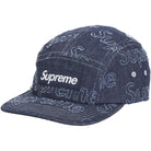 Supreme Lasered Denim Camp Cap Navy Accessories