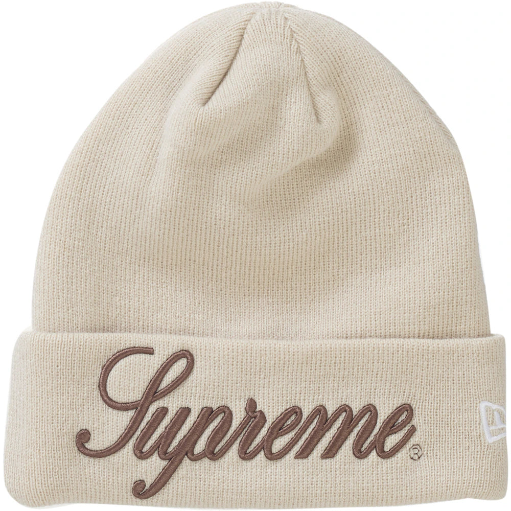 Supreme New Era Script Beanie Natural Accessories