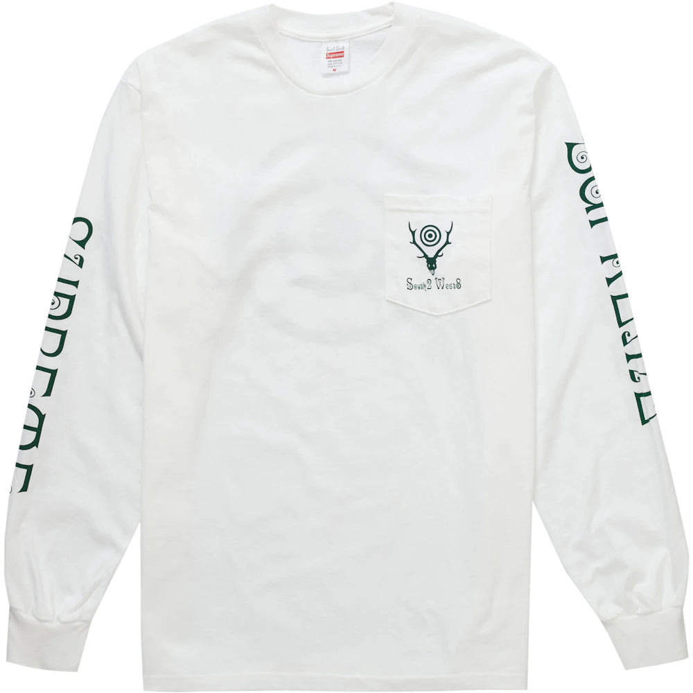 Supreme SOUTH2 WEST8 L/S Pocket Tee White Apparel