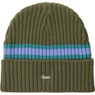 Supreme Stripe Cashmere Beanie Olive Apparel