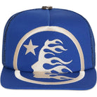 Hellstar Big Logo Trucker Snapback Hat Blue Apparel